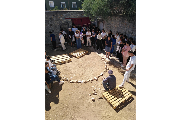 Volakas,Greece-January 7, 2022: In the village of Volakas, in Drama, every January (6-8) revives the custom of "Harapia", means "Black men", because of their black traditional costumes.